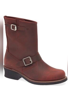Jeffrey Campbell Women's Rust Brown Lace-Up Buckle Mid-Calf Boots